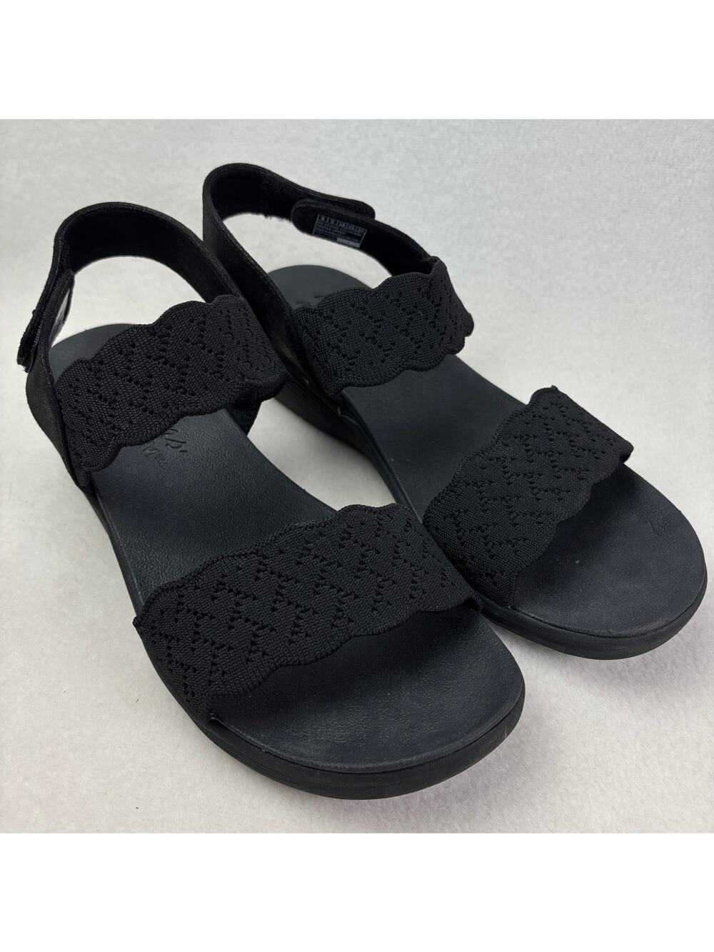 Skechers Cali Arya Rise Wedge Comfort Sandals 163165 Women's 8 Black
